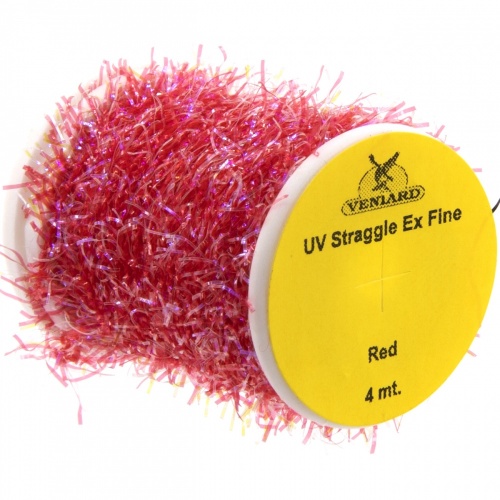 Veniard Ice Straggle Chenille Extra Fine (4M) Red Fly Tying Materials (Product Length 4.37 Yds / 4m)